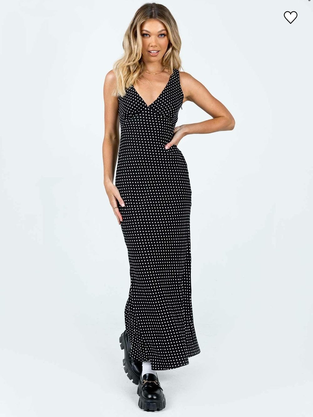 Princess Polly Nellie Black Polka Dot Maxi Dress